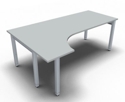 EDV-Schreibtisch ONE 200 cm links Lichtgrau